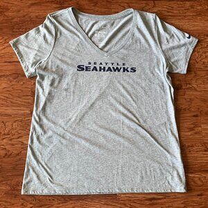 Women's Gray Nike NFL Seattle Seahawks Team Apparel Short Sleeve Shirt Size L